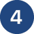 Die Zahl vier im blauen Kreis