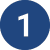 Die Zahl eins im blauen Kreis
