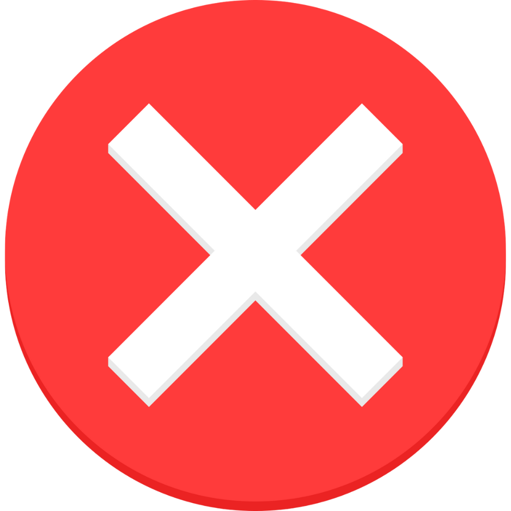 weißes x in rotem Kreis